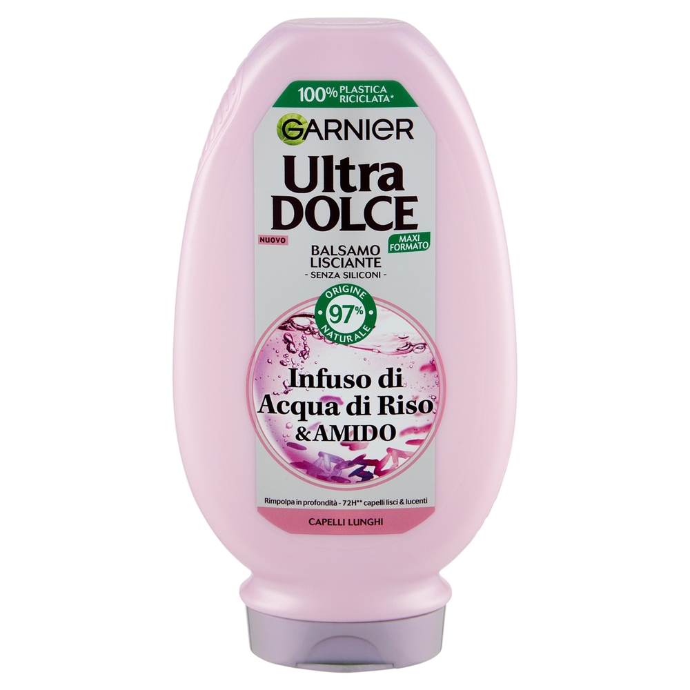 Garnier Ultra Dolce Infuso di Acqua di Riso & Amido, Balsamo Lisciante 250 ml